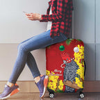 Australia Gang-gang Cockatoo Christmas Luggage Cover Callocephalon Fimbriatum Golden Wattle Red - Aussie Hoodie