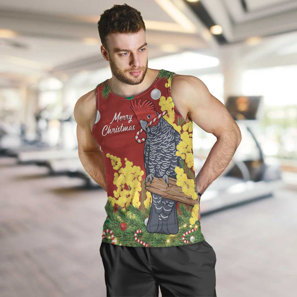 Australia Gang-gang Cockatoo Christmas Men Tank Top Callocephalon Fimbriatum Golden Wattle Red - Aussie Hoodie