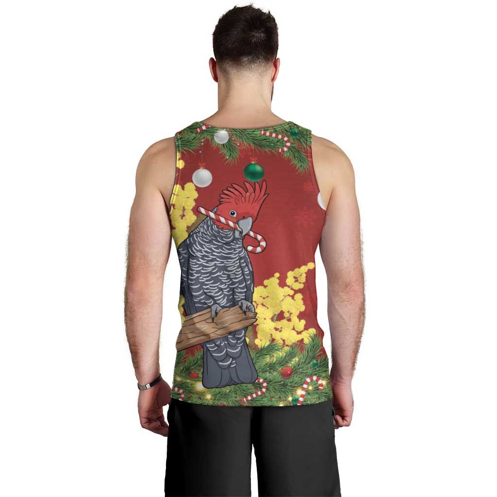 Australia Gang-gang Cockatoo Christmas Men Tank Top Callocephalon Fimbriatum Golden Wattle Red - Aussie Hoodie
