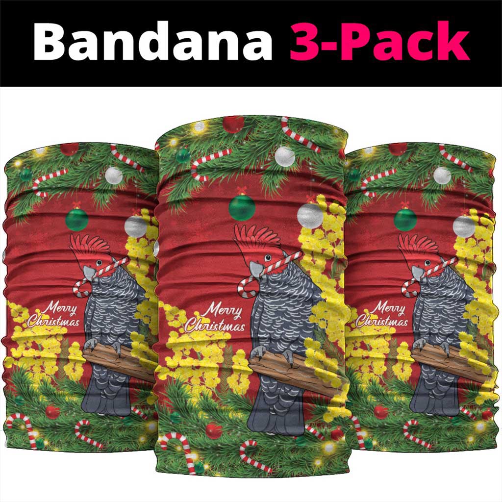 Australia Gang-gang Cockatoo Christmas Neck Gaiter Callocephalon Fimbriatum Golden Wattle Red - Aussie Hoodie