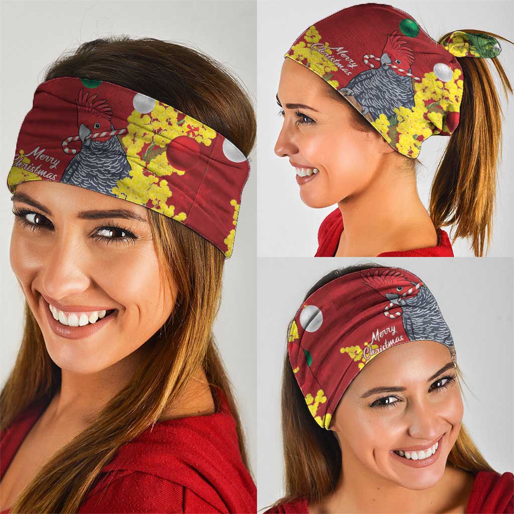 Australia Gang-gang Cockatoo Christmas Neck Gaiter Callocephalon Fimbriatum Golden Wattle Red - Aussie Hoodie