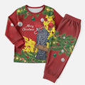 Australia Gang-gang Cockatoo Christmas Pajama Set Callocephalon Fimbriatum Golden Wattle Red - Aussie Hoodie