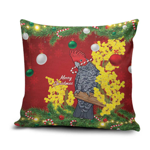 Australia Gang-gang Cockatoo Christmas Pillow Cover Callocephalon Fimbriatum Golden Wattle Red - Aussie Hoodie