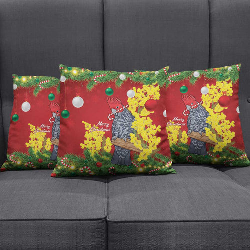 Australia Gang-gang Cockatoo Christmas Pillow Cover Callocephalon Fimbriatum Golden Wattle Red - Aussie Hoodie