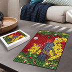 Australia Gang-gang Cockatoo Christmas Puzzle Callocephalon Fimbriatum Golden Wattle Red - Aussie Hoodie