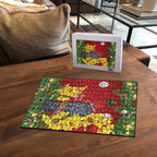 Australia Gang-gang Cockatoo Christmas Puzzle Callocephalon Fimbriatum Golden Wattle Red - Aussie Hoodie