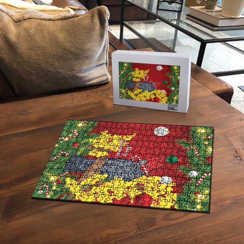 Australia Gang-gang Cockatoo Christmas Puzzle Callocephalon Fimbriatum Golden Wattle Red - Aussie Hoodie