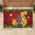 Australia Gang-gang Cockatoo Christmas Rubber Doormat Callocephalon Fimbriatum Golden Wattle Red - Aussie Hoodie