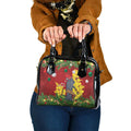 Australia Gang-gang Cockatoo Christmas Shoulder Handbag Callocephalon Fimbriatum Golden Wattle Red - Aussie Hoodie