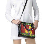 Australia Gang-gang Cockatoo Christmas Shoulder Handbag Callocephalon Fimbriatum Golden Wattle Red - Aussie Hoodie