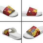 Australia Gang-gang Cockatoo Christmas Slide Sandals Callocephalon Fimbriatum Golden Wattle Red - Aussie Hoodie
