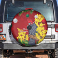 Australia Gang-gang Cockatoo Christmas Spare Tire Cover Callocephalon Fimbriatum Golden Wattle Red - Aussie Hoodie