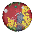 Australia Gang-gang Cockatoo Christmas Spare Tire Cover Callocephalon Fimbriatum Golden Wattle Red - Aussie Hoodie