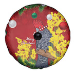 Australia Gang-gang Cockatoo Christmas Spare Tire Cover Callocephalon Fimbriatum Golden Wattle Red - Aussie Hoodie