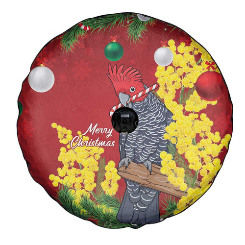 Australia Gang-gang Cockatoo Christmas Spare Tire Cover Callocephalon Fimbriatum Golden Wattle Red - Aussie Hoodie