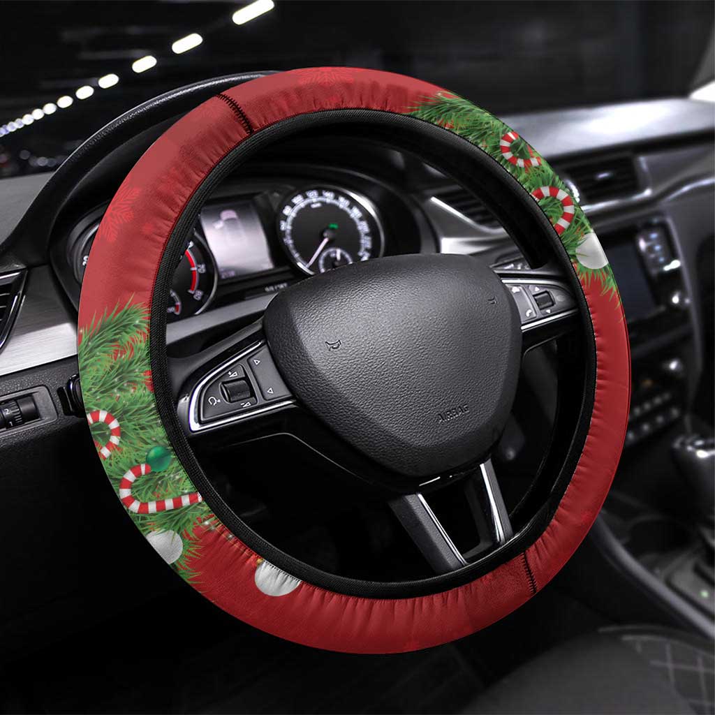 Australia Gang-gang Cockatoo Christmas Steering Wheel Cover Callocephalon Fimbriatum Golden Wattle Red - Aussie Hoodie