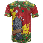Australia Gang-gang Cockatoo Christmas T Shirt Callocephalon Fimbriatum Golden Wattle Red - Aussie Hoodie