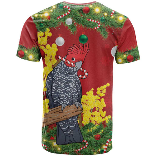Australia Gang-gang Cockatoo Christmas T Shirt Callocephalon Fimbriatum Golden Wattle Red - Aussie Hoodie