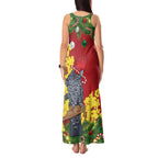 Australia Gang-gang Cockatoo Christmas Tank Maxi Dress Callocephalon Fimbriatum Golden Wattle Red - Aussie Hoodie