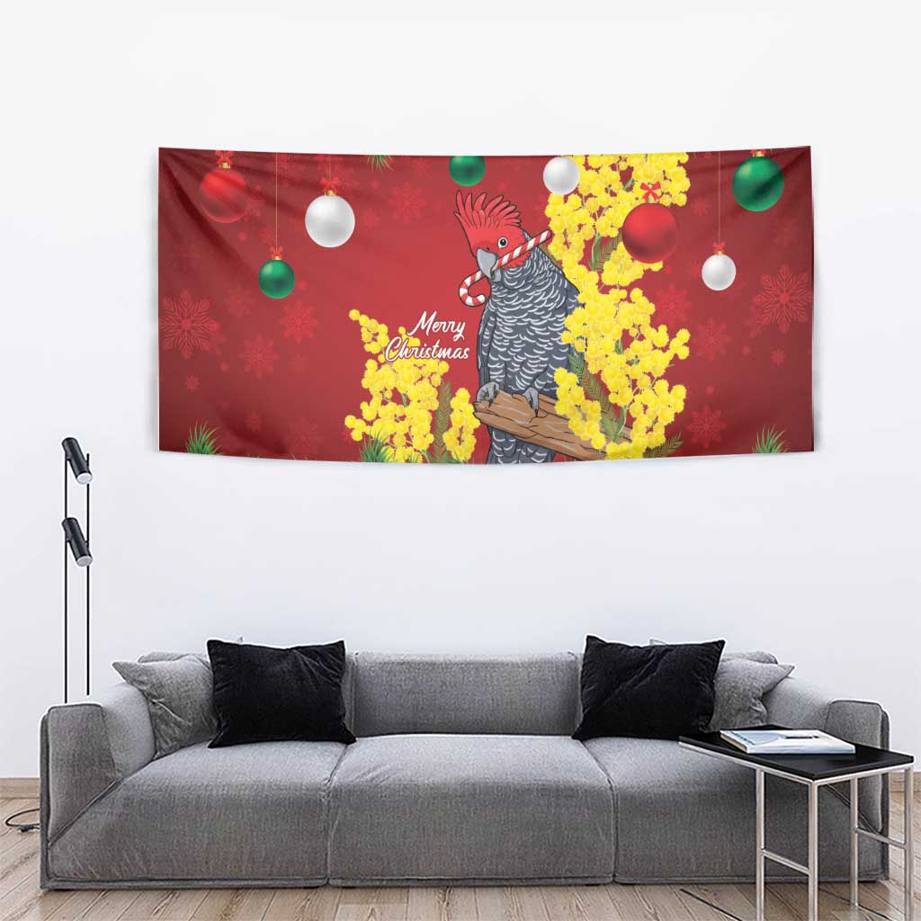 Australia Gang-gang Cockatoo Christmas Tapestry Callocephalon Fimbriatum Golden Wattle Red - Aussie Hoodie