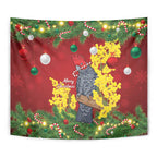 Australia Gang-gang Cockatoo Christmas Tapestry Callocephalon Fimbriatum Golden Wattle Red - Aussie Hoodie