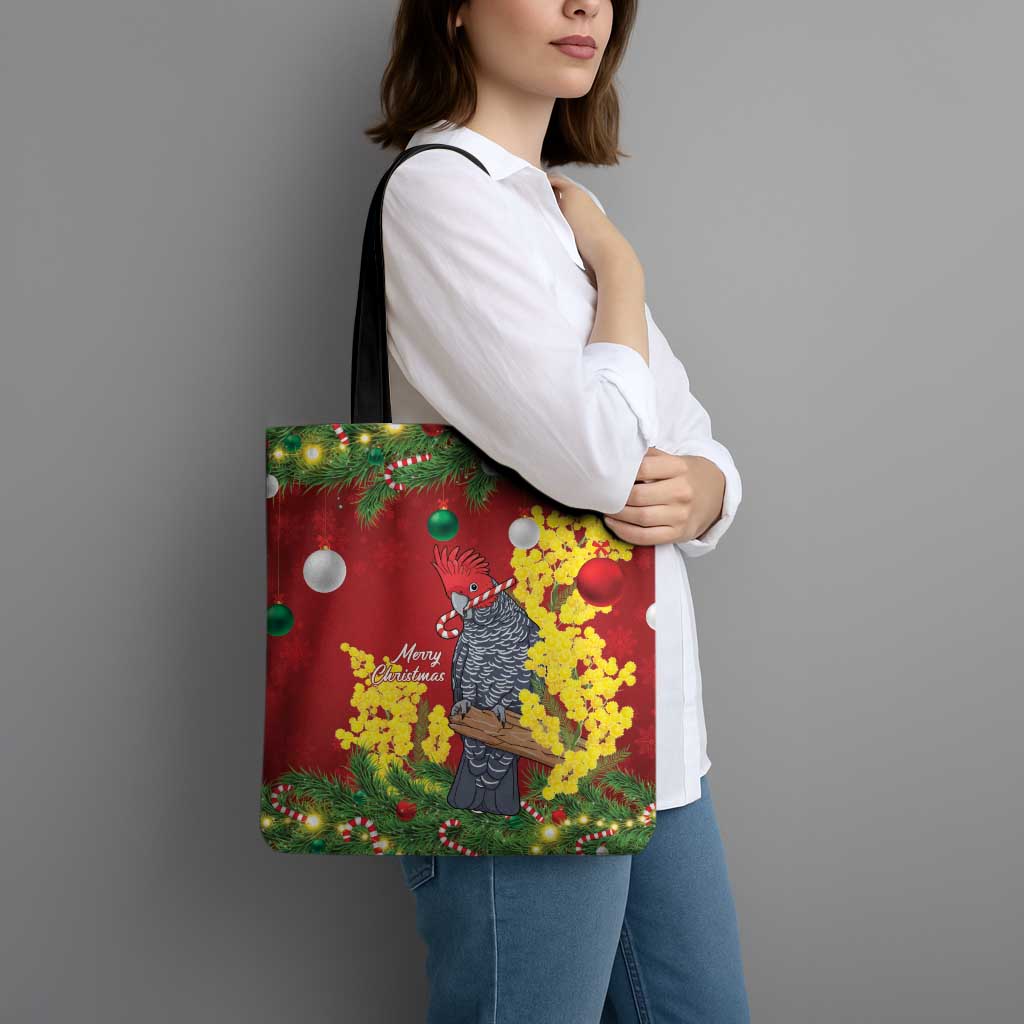 Australia Gang-gang Cockatoo Christmas Tote Bag Callocephalon Fimbriatum Golden Wattle Red - Aussie Hoodie
