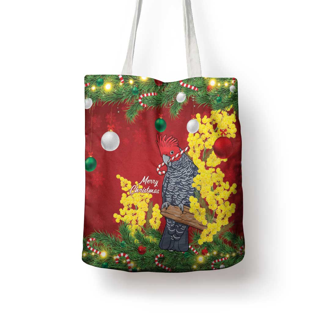 Australia Gang-gang Cockatoo Christmas Tote Bag Callocephalon Fimbriatum Golden Wattle Red - Aussie Hoodie