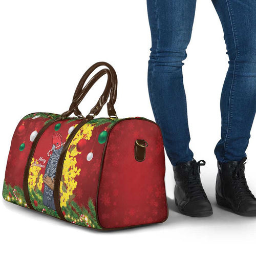 Australia Gang-gang Cockatoo Christmas Travel Bag Callocephalon Fimbriatum Golden Wattle Red - Aussie Hoodie