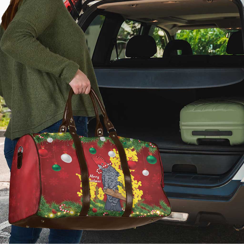 Australia Gang-gang Cockatoo Christmas Travel Bag Callocephalon Fimbriatum Golden Wattle Red - Aussie Hoodie
