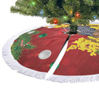 Australia Gang-gang Cockatoo Christmas Tree Skirt Callocephalon Fimbriatum Golden Wattle Red - Aussie Hoodie