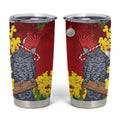 Australia Gang-gang Cockatoo Christmas Tumbler Cup Callocephalon Fimbriatum Golden Wattle Red - Aussie Hoodie