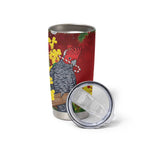 Australia Gang-gang Cockatoo Christmas Tumbler Cup Callocephalon Fimbriatum Golden Wattle Red - Aussie Hoodie