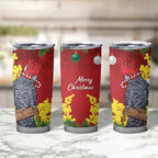 Australia Gang-gang Cockatoo Christmas Tumbler Cup Callocephalon Fimbriatum Golden Wattle Red - Aussie Hoodie
