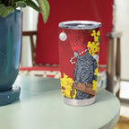 Australia Gang-gang Cockatoo Christmas Tumbler Cup Callocephalon Fimbriatum Golden Wattle Red - Aussie Hoodie