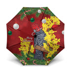 Australia Gang-gang Cockatoo Christmas Umbrella Callocephalon Fimbriatum Golden Wattle Red - Aussie Hoodie