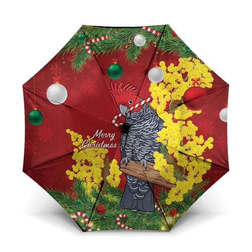 Australia Gang-gang Cockatoo Christmas Umbrella Callocephalon Fimbriatum Golden Wattle Red - Aussie Hoodie