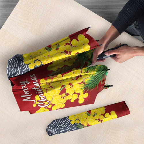 Australia Gang-gang Cockatoo Christmas Umbrella Callocephalon Fimbriatum Golden Wattle Red - Aussie Hoodie