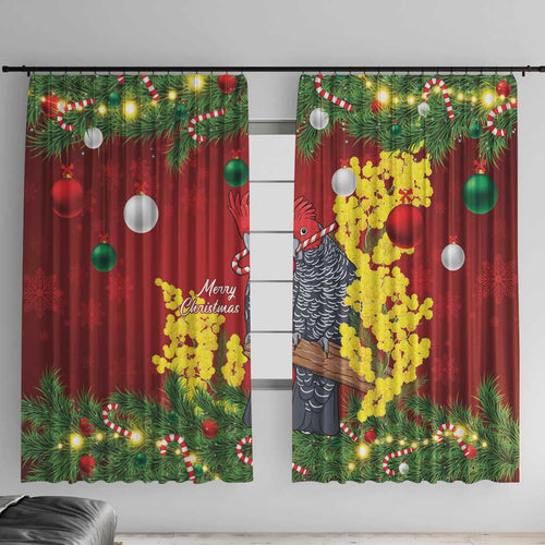 Australia Gang-gang Cockatoo Christmas Window Curtain Callocephalon Fimbriatum Golden Wattle Red - Aussie Hoodie