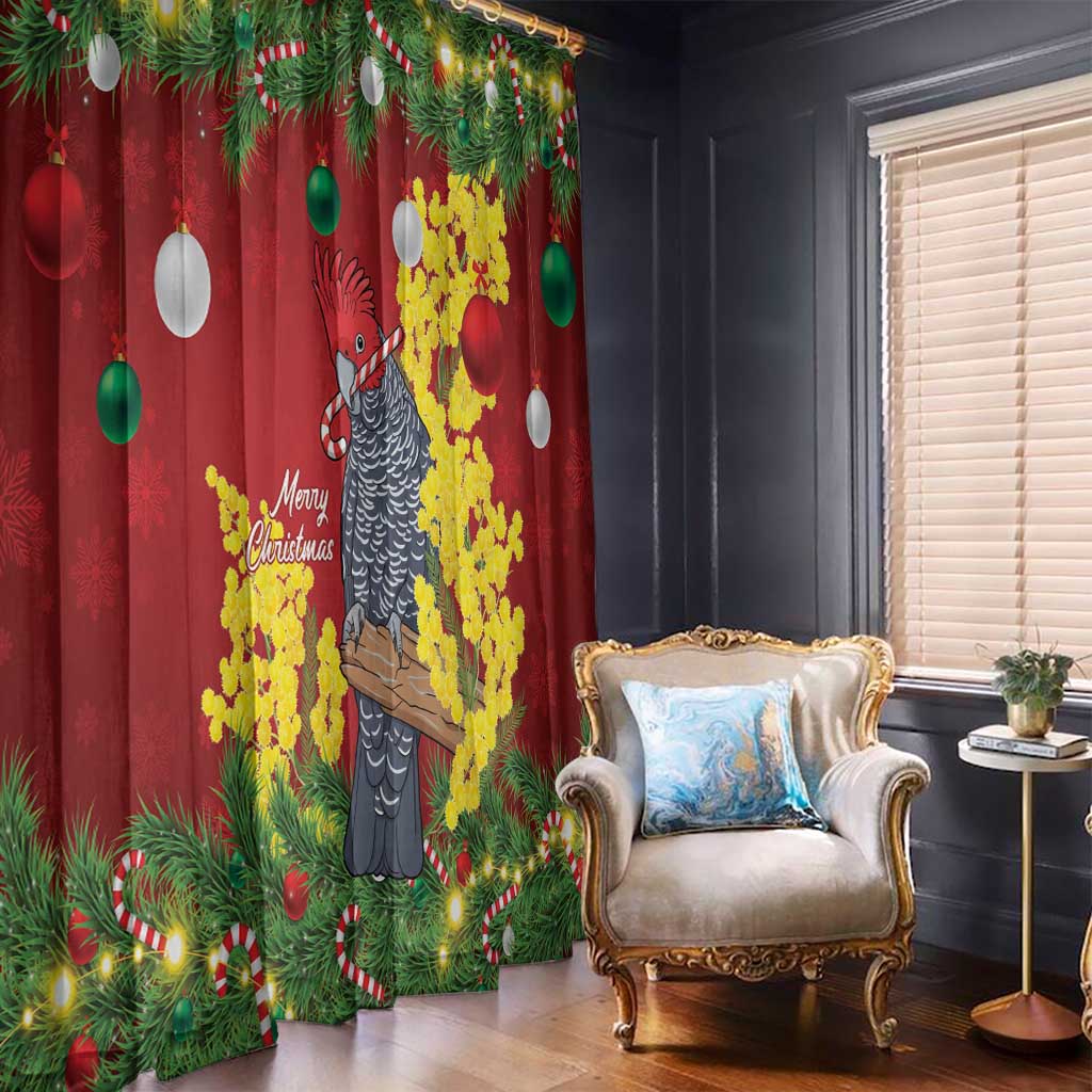 Australia Gang-gang Cockatoo Christmas Window Curtain Callocephalon Fimbriatum Golden Wattle Red - Aussie Hoodie
