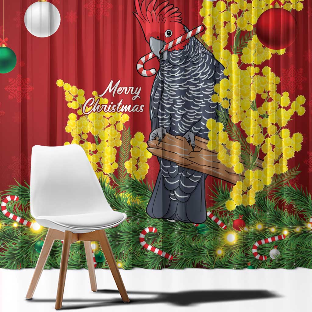 Australia Gang-gang Cockatoo Christmas Window Curtain Callocephalon Fimbriatum Golden Wattle Red - Aussie Hoodie