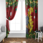 Australia Gang-gang Cockatoo Christmas Window Curtain Callocephalon Fimbriatum Golden Wattle Red - Aussie Hoodie