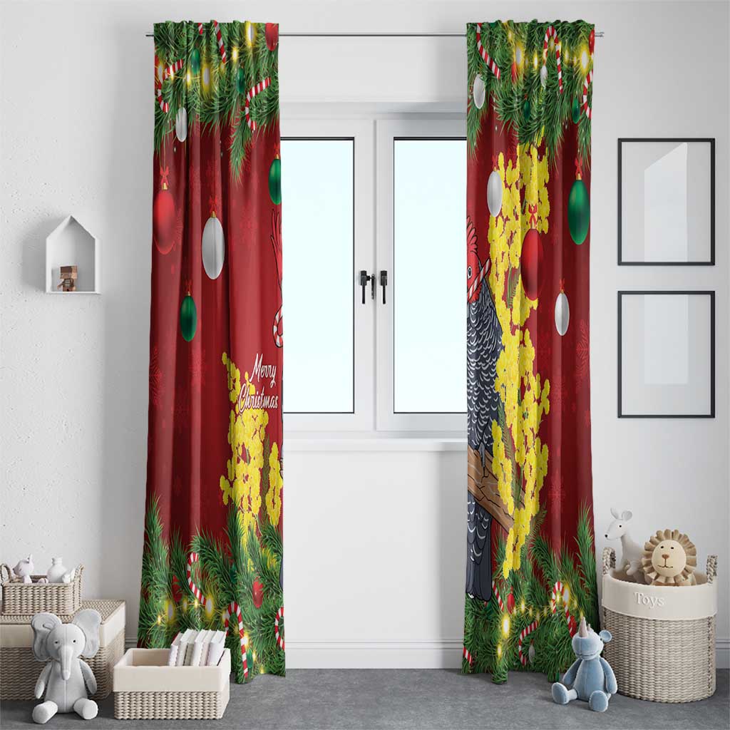 Australia Gang-gang Cockatoo Christmas Window Curtain Callocephalon Fimbriatum Golden Wattle Red - Aussie Hoodie