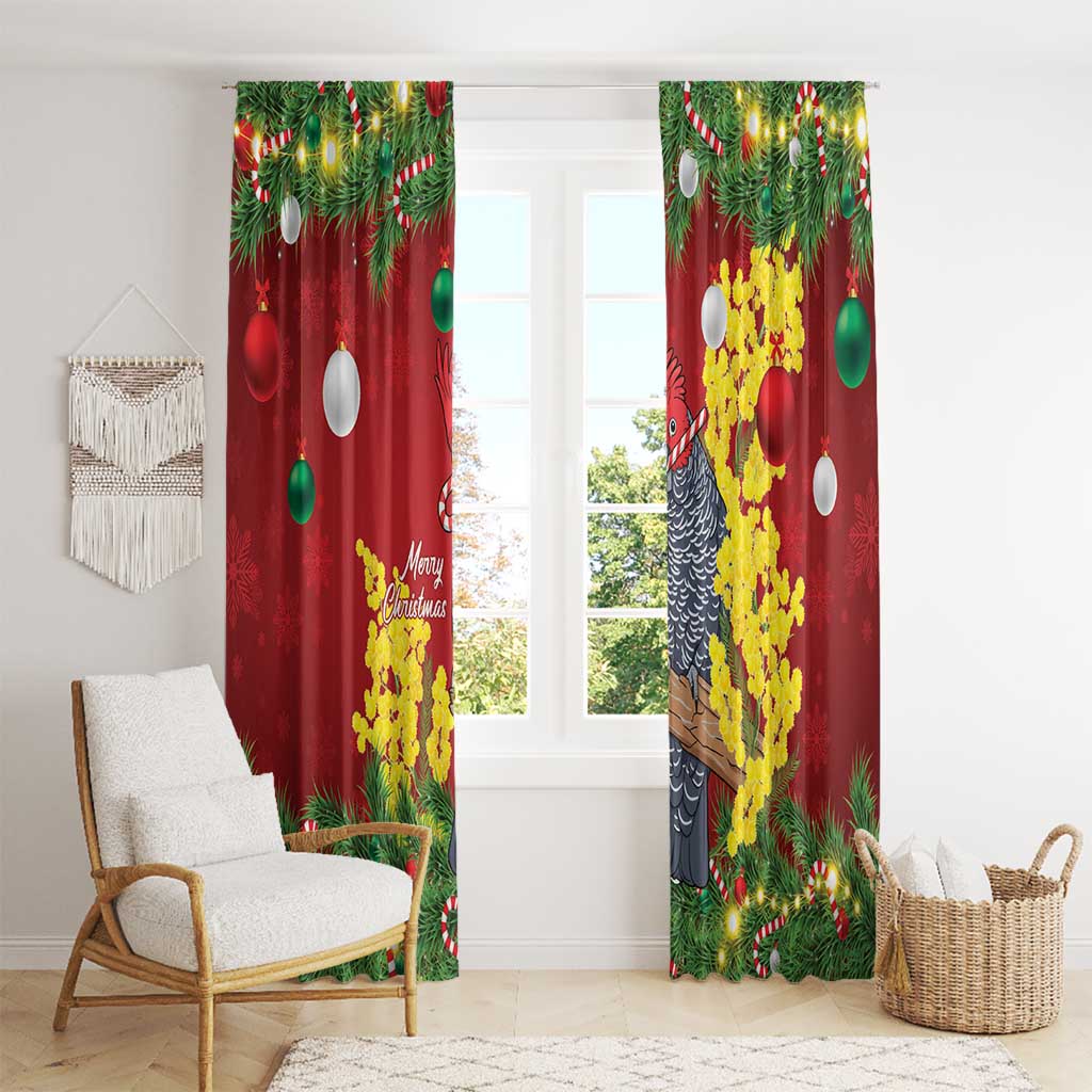 Australia Gang-gang Cockatoo Christmas Window Curtain Callocephalon Fimbriatum Golden Wattle Red - Aussie Hoodie