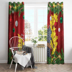 Australia Gang-gang Cockatoo Christmas Window Curtain Callocephalon Fimbriatum Golden Wattle Red - Aussie Hoodie