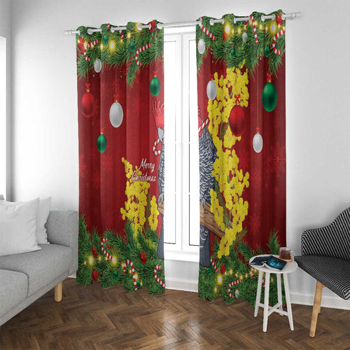 Australia Gang-gang Cockatoo Christmas Window Curtain Callocephalon Fimbriatum Golden Wattle Red - Aussie Hoodie
