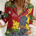 Australia Gang-gang Cockatoo Christmas Women Casual Shirt Callocephalon Fimbriatum Golden Wattle Red - Aussie Hoodie