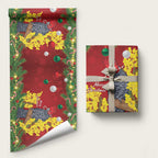 Australia Gang-gang Cockatoo Christmas Wrapping Paper Callocephalon Fimbriatum Golden Wattle Red - Aussie Hoodie