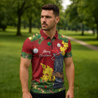 Australia Gang-gang Cockatoo Christmas Zipper Polo Shirt Callocephalon Fimbriatum Golden Wattle Red - Aussie Hoodie