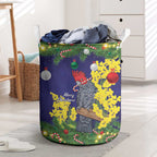 Australia Gang-gang Cockatoo Christmas Laundry Basket Callocephalon Fimbriatum Golden Wattle Blue - Aussie Hoodie