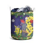 Australia Gang-gang Cockatoo Christmas Laundry Basket Callocephalon Fimbriatum Golden Wattle Blue - Aussie Hoodie